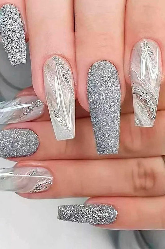 Shadow & Sparkle: Chic Silver-Black Mix