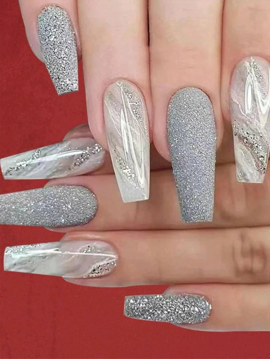Shadow & Sparkle: Chic Silver-Black Mix