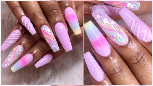Sky Blue Coffin Nails