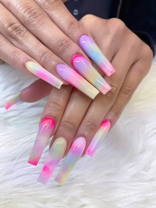 Sky Blue Coffin Nails