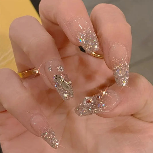 Gold Silver Foil Accent Nails