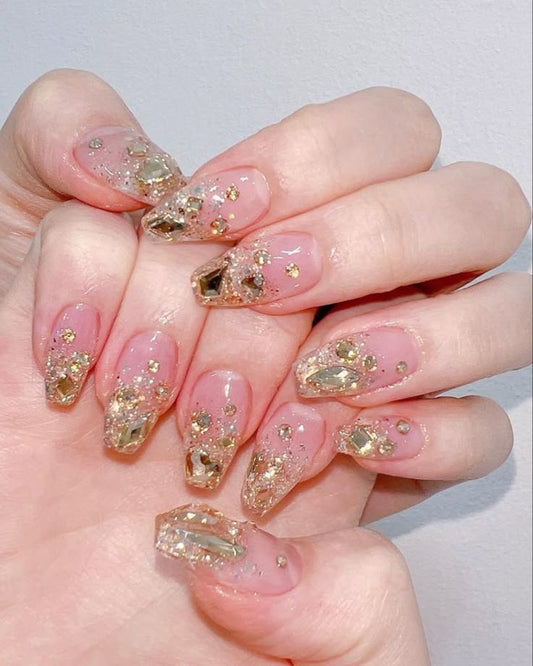 Gold Silver Foil Accent Nails