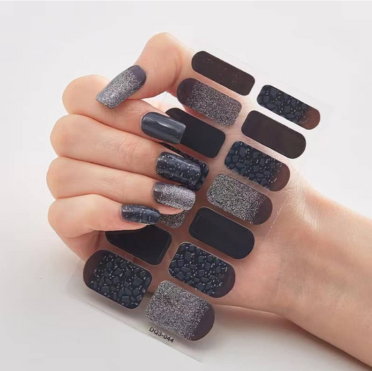 Brown with Black with Design Nail